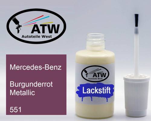 Mercedes-Benz, Burgunderrot Metallic, 551: 20ml Lackstift, von ATW Autoteile West.